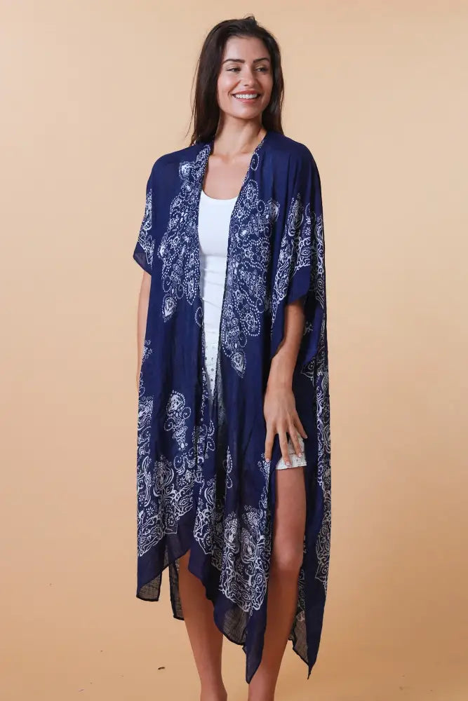 Navy Tie Dye Mandala Wrap wrap