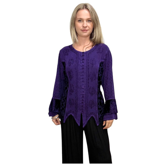 Aurora Maia Stonewash Velvet Top