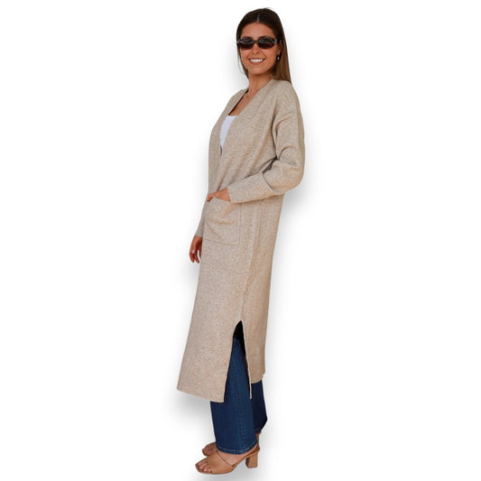 Divine Comfort Supersoft Cardi Long Knit Natural