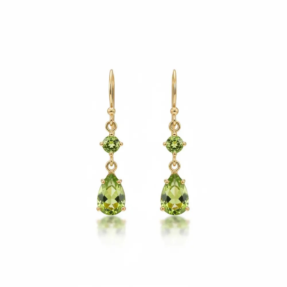 Peridot Gold Earrings - Persian Queen earring
