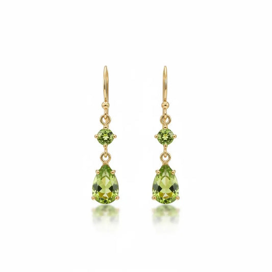 Peridot Gold Earrings - Persian Queen earring