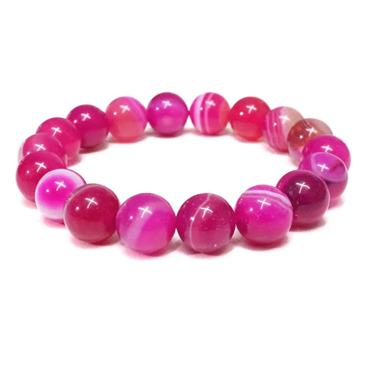 Pink Agate Bead Bracelets Bracelets