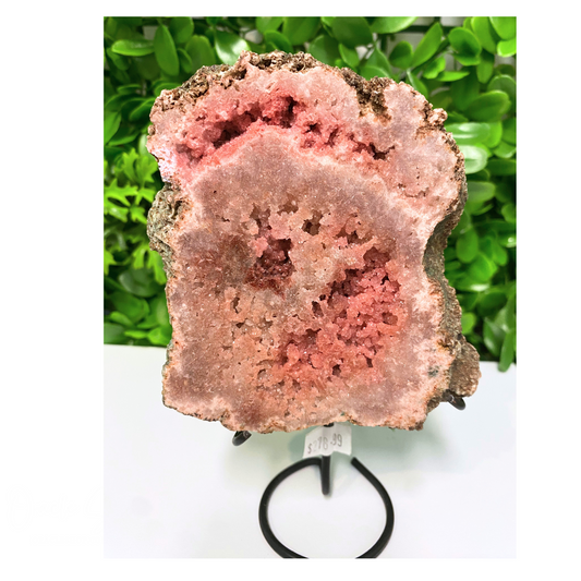 Pink Amethyst Slice on Stand