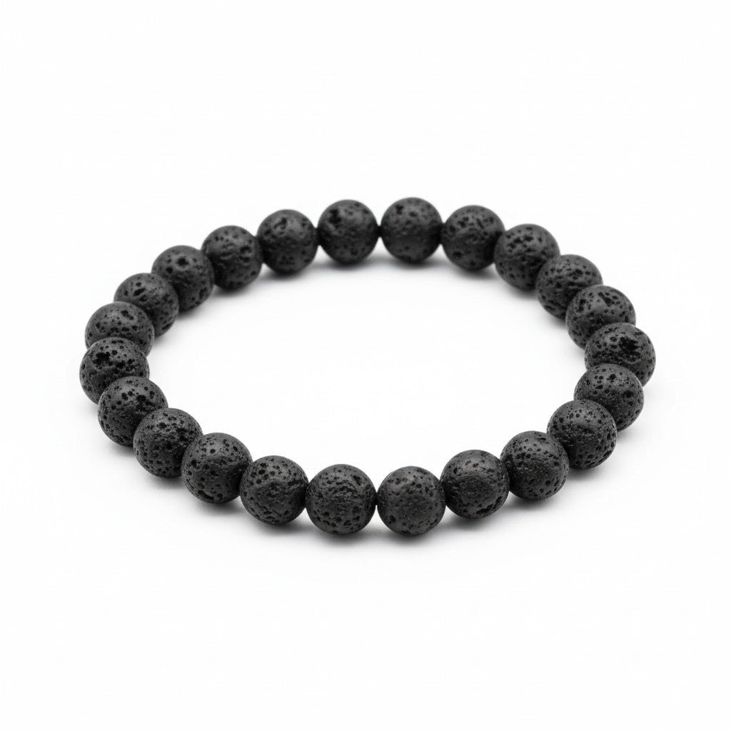 Lava Stone Crystal Bead Bracelet