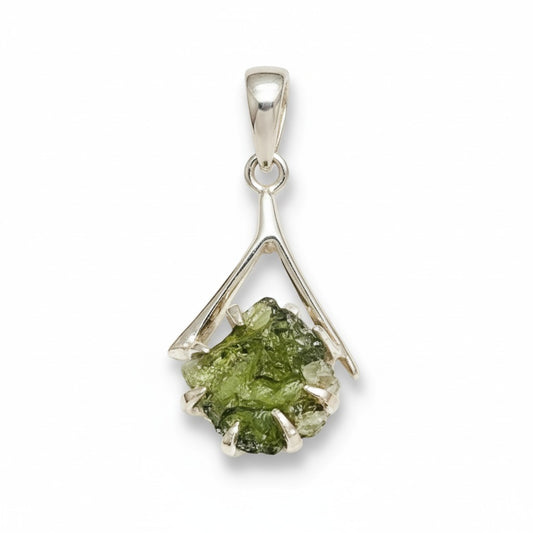 Moldavite Pendant Silver