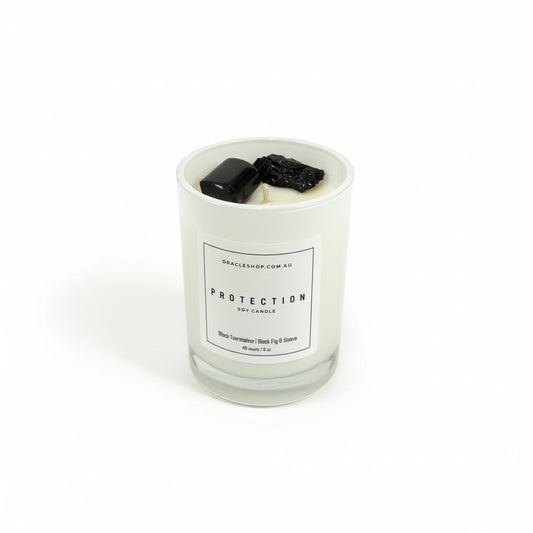 PROTECTION Intention Soy Candle - Black Tourmaline / Black Fig & Guava