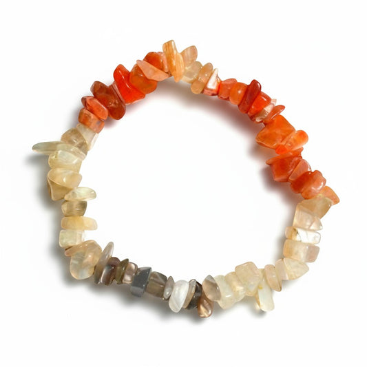 Natural Peach Moonstone Chip Bracelets
