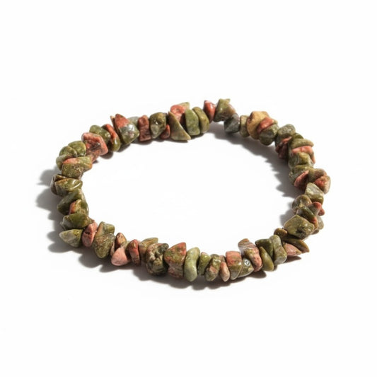 Unakite Jasper Crystal Chip Bracelets