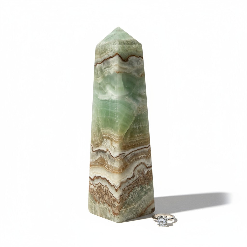 Caribbean Calcite Obelisk Tower 12cm