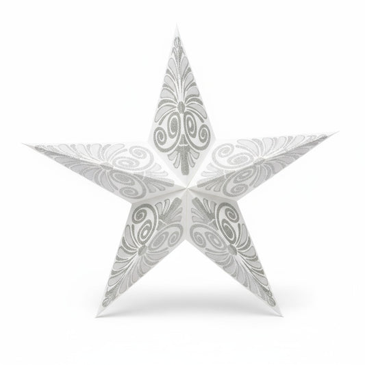 Star Hanging Lantern White Silver