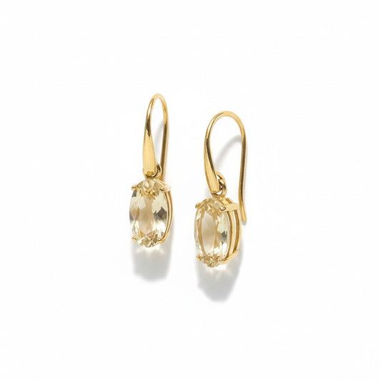 Citrine Diamond Gold Earrings