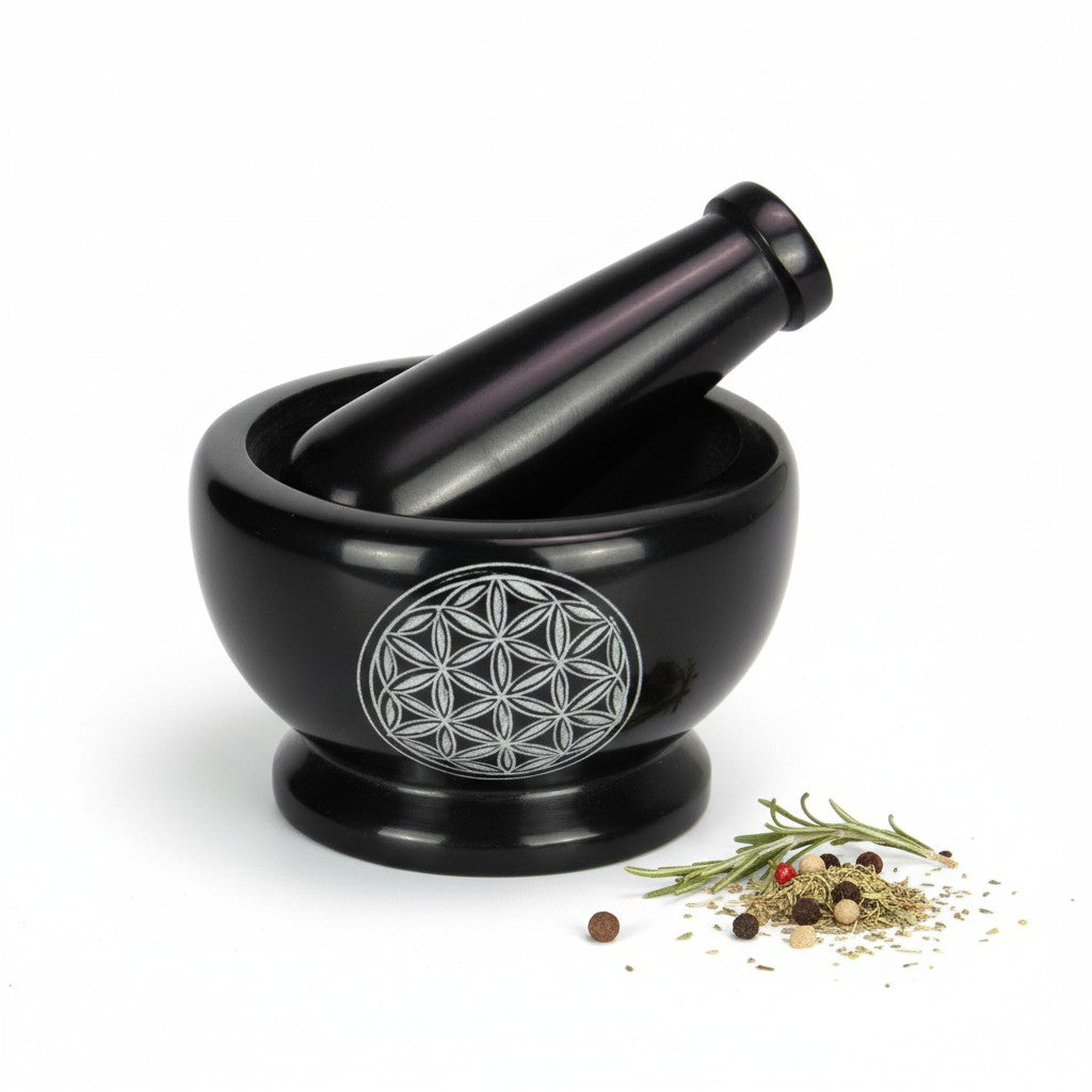 Flower of Life Mortar & Pestle