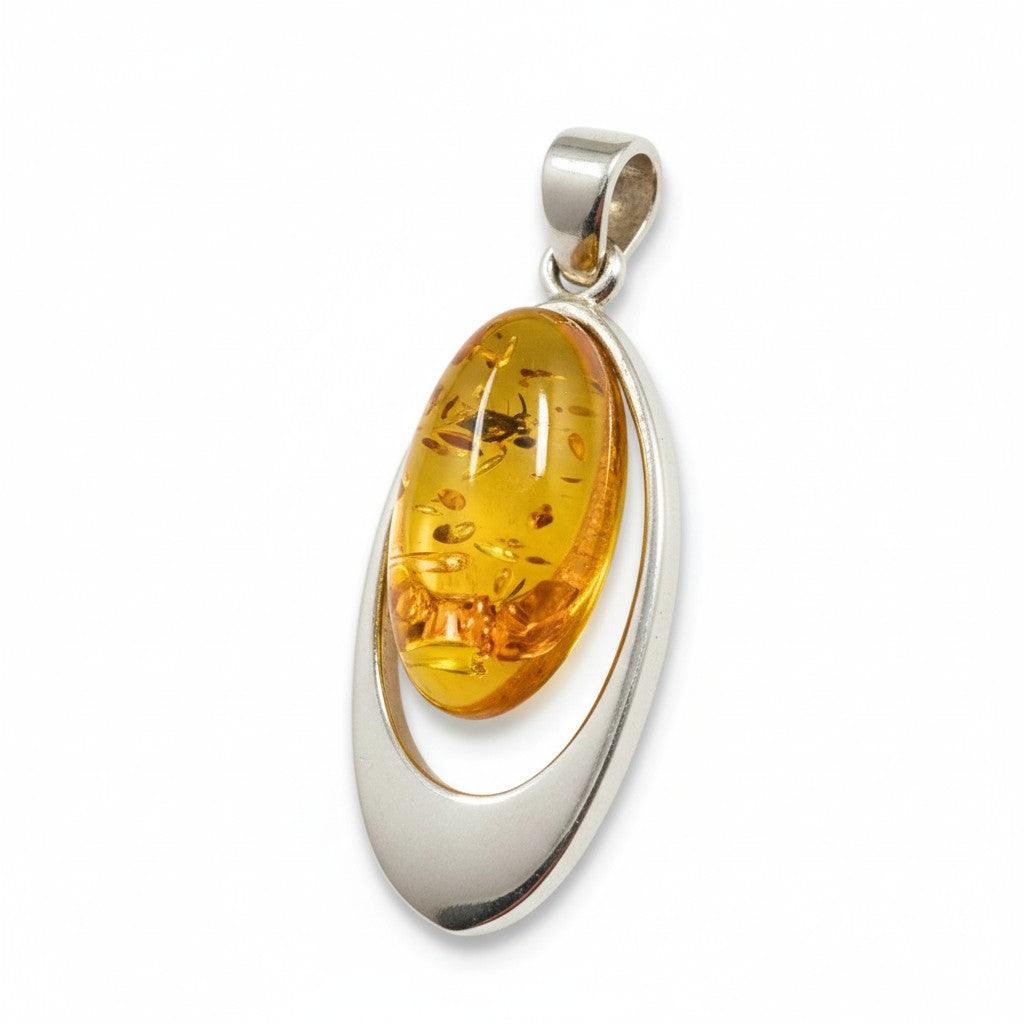 Amber Pendant in 925 Silver