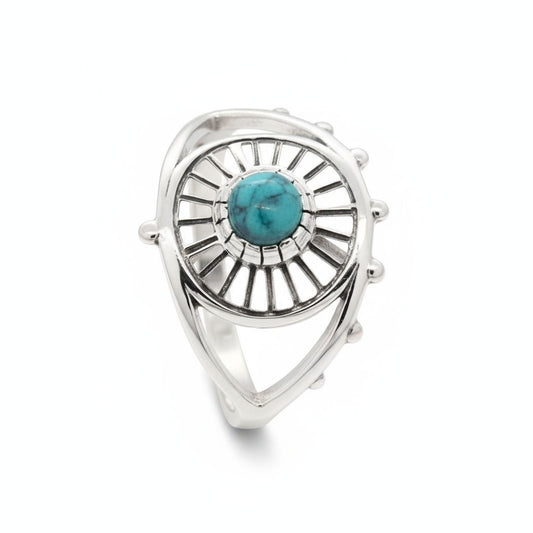 Turquoise Eye Ring in Silver