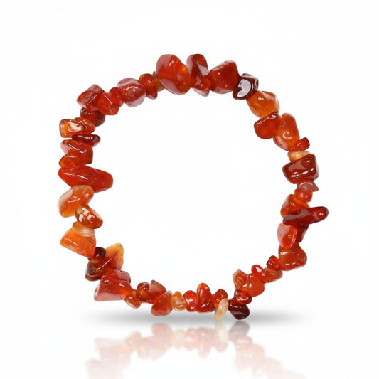 Carnelian Crystal Chip Bracelet ~ Confidence /Vitality
