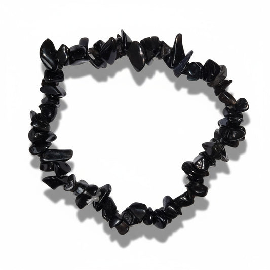 Black Onyx Crystal Chip Bracelet ~ Calming/Psychic Protection
