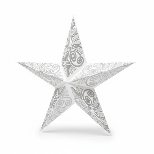 Star Hanging Lantern White Silver