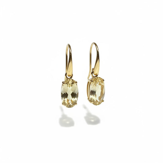 Citrine Diamond Gold Earrings