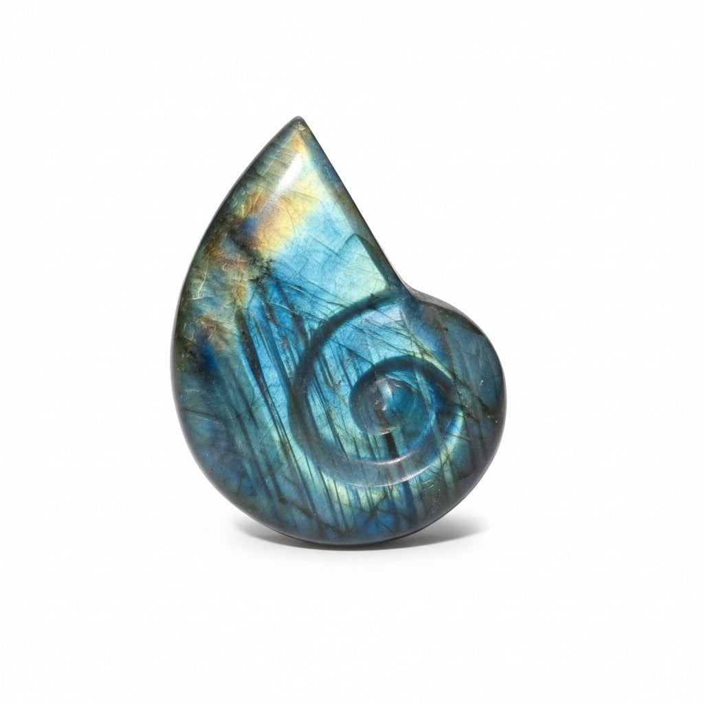 Labradorite Ammonite Carvings