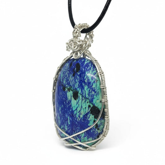 Azurite Malachite Pendant Handmade