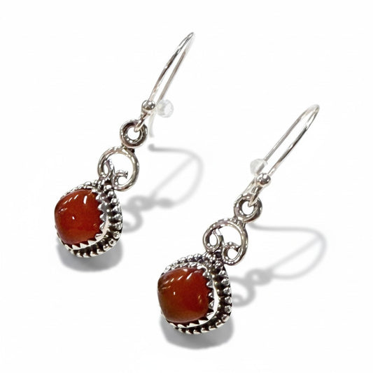 Carnelian Silver Earrings
