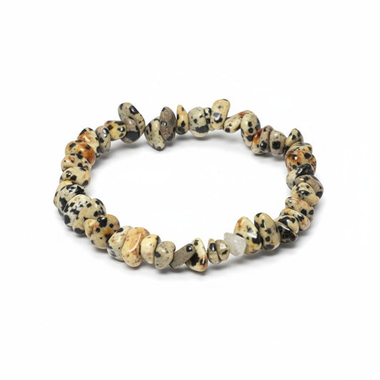 Dalmation Jasper Crystal Chip Bracelet