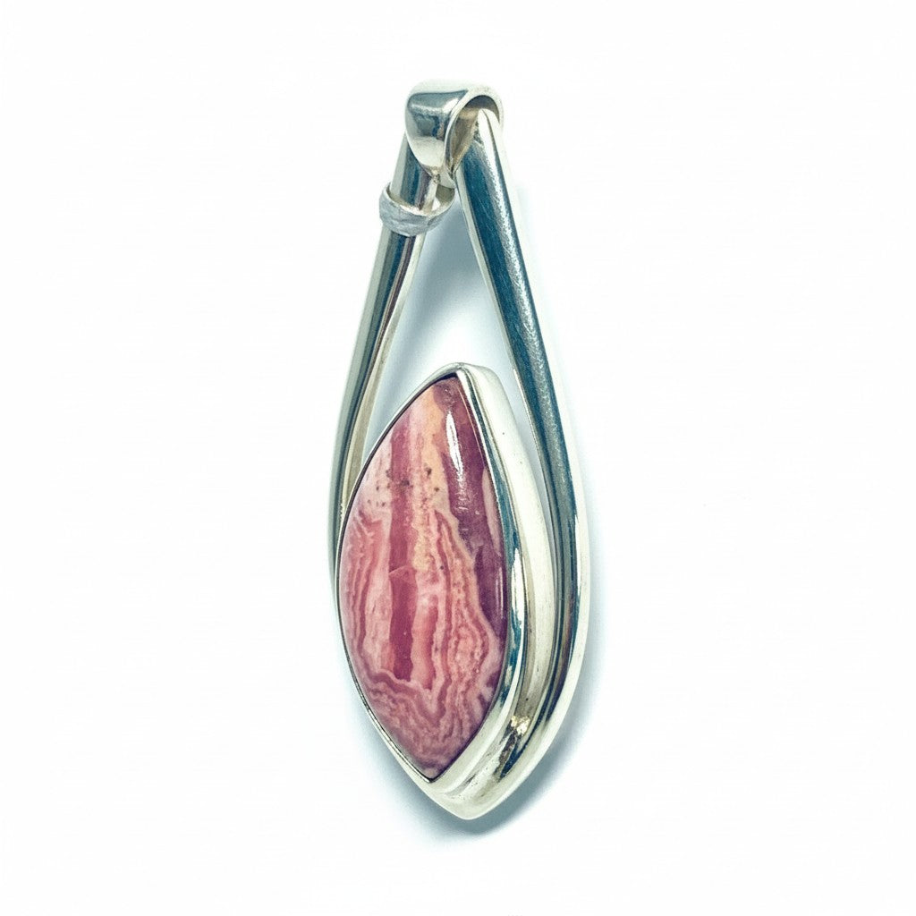 Rhodochrosite Aztec Pendant Silver