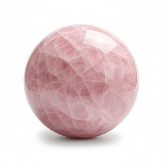 Rose Quartz Crystal Sphere with Stand - Large