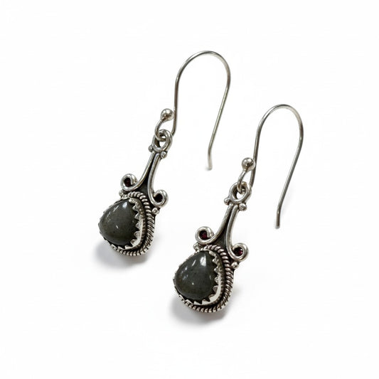 Labradorite Tibetan Silver Earrings