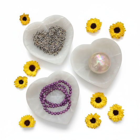 Selenite Heart Bowls -10cm - 13cm