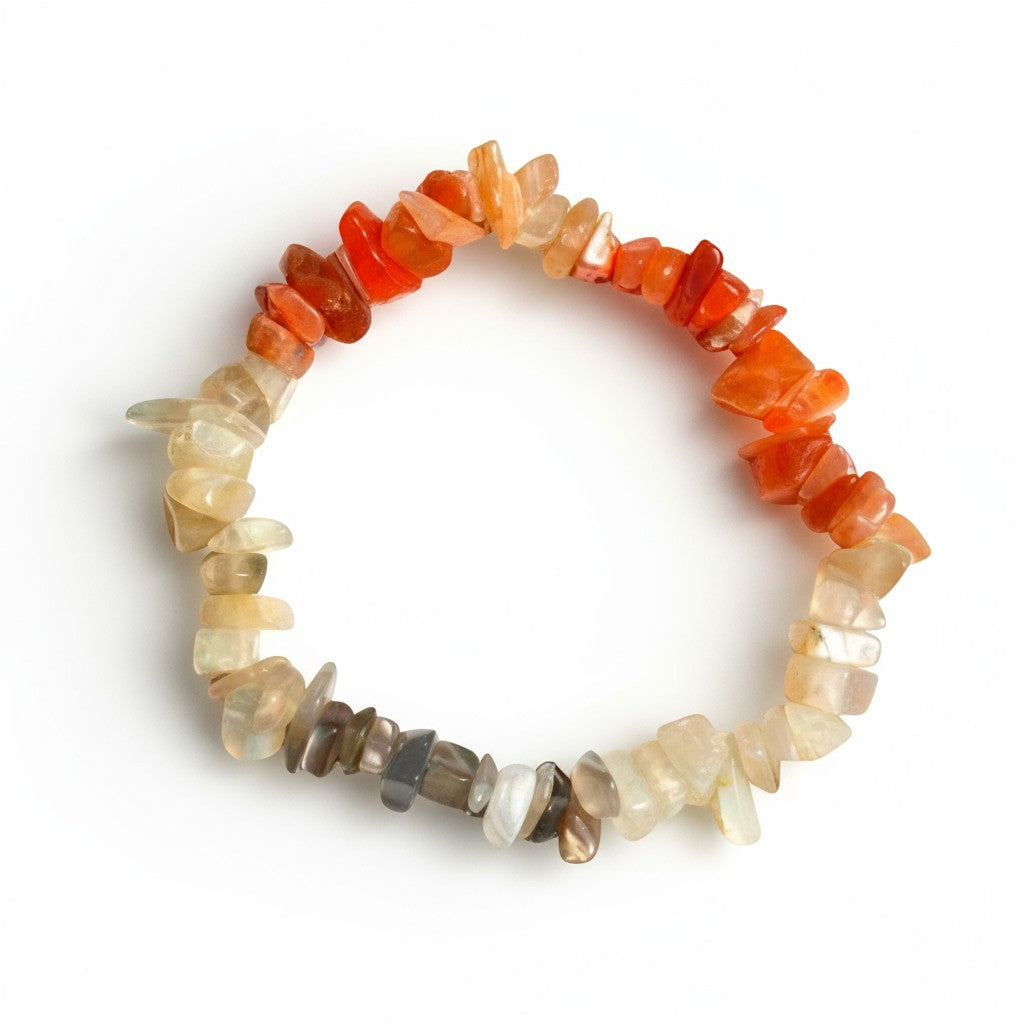 Natural Peach Moonstone Chip Bracelets