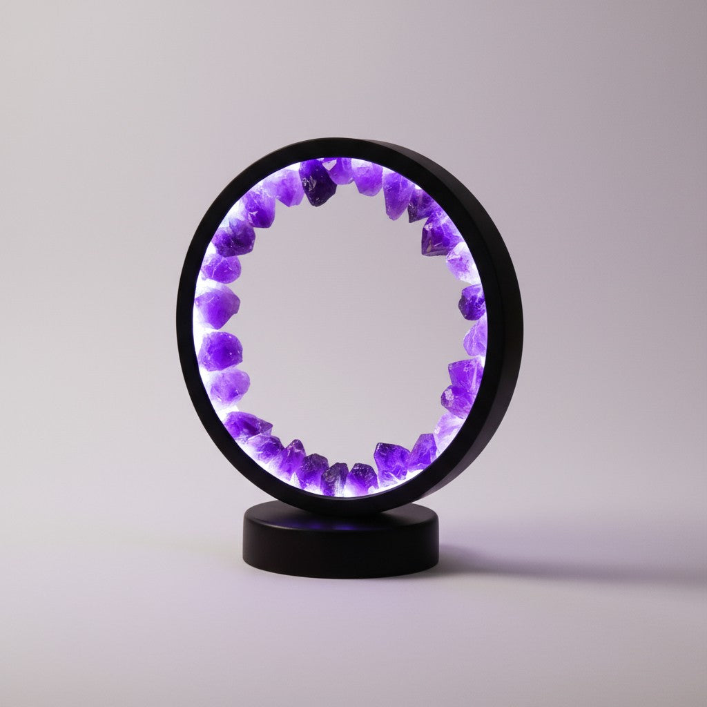 Amethyst Crystal Circular Lamp