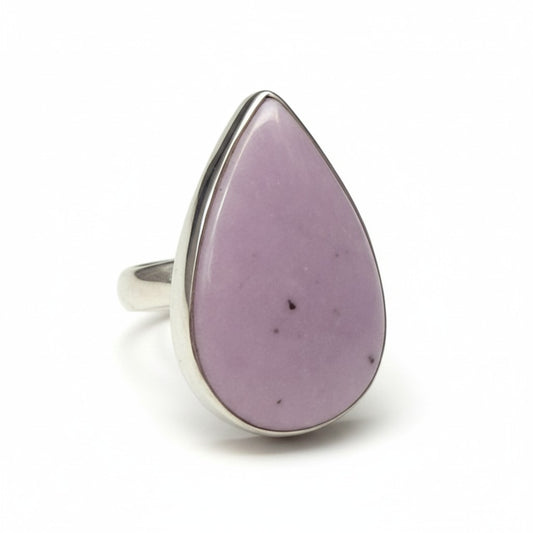 Phosphosiderite Teardrop Silver Ring