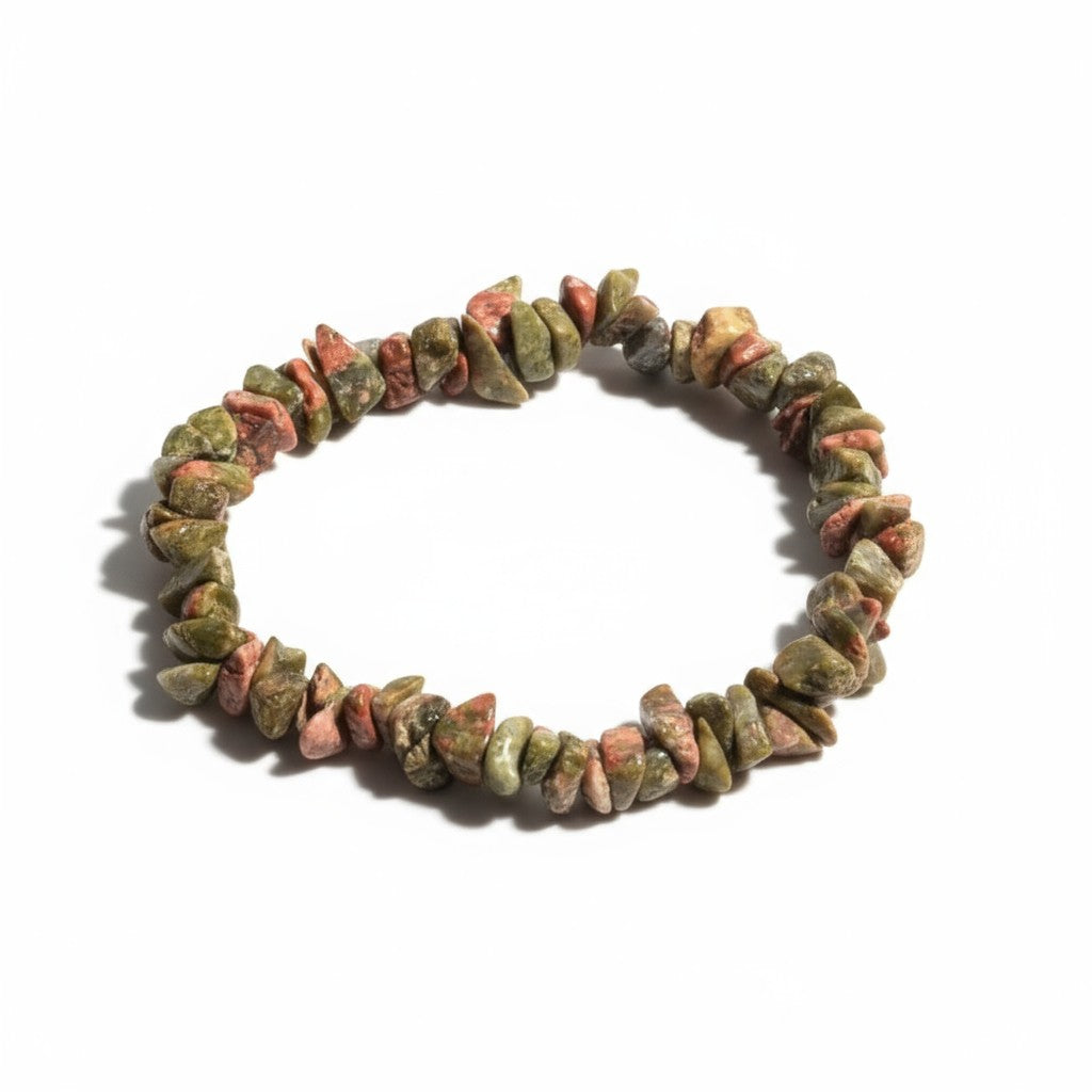 Unakite Jasper Crystal Chip Bracelets