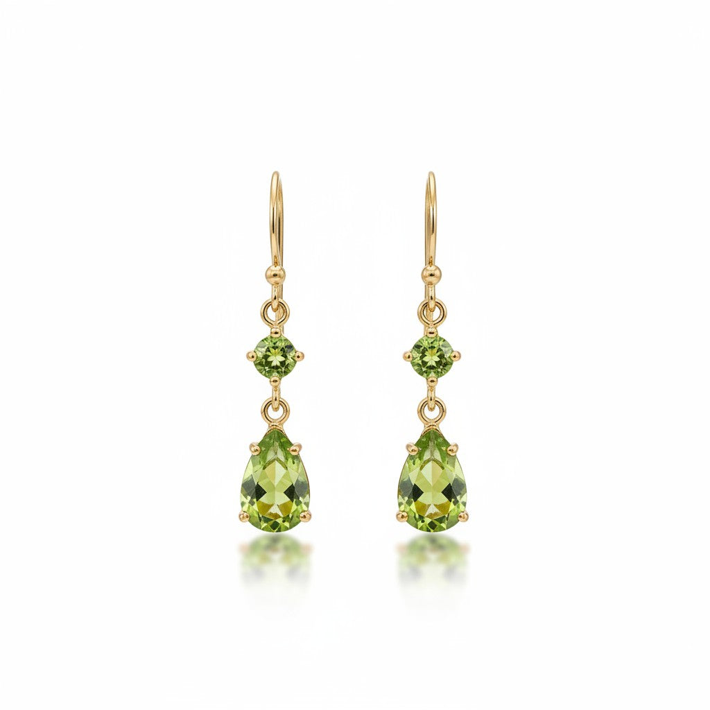 Peridot Gold Earrings - Persian Queen