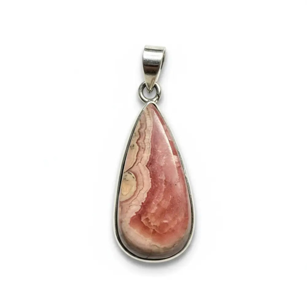Rhodochrosite Teardrop Silver Pendant PENDANT