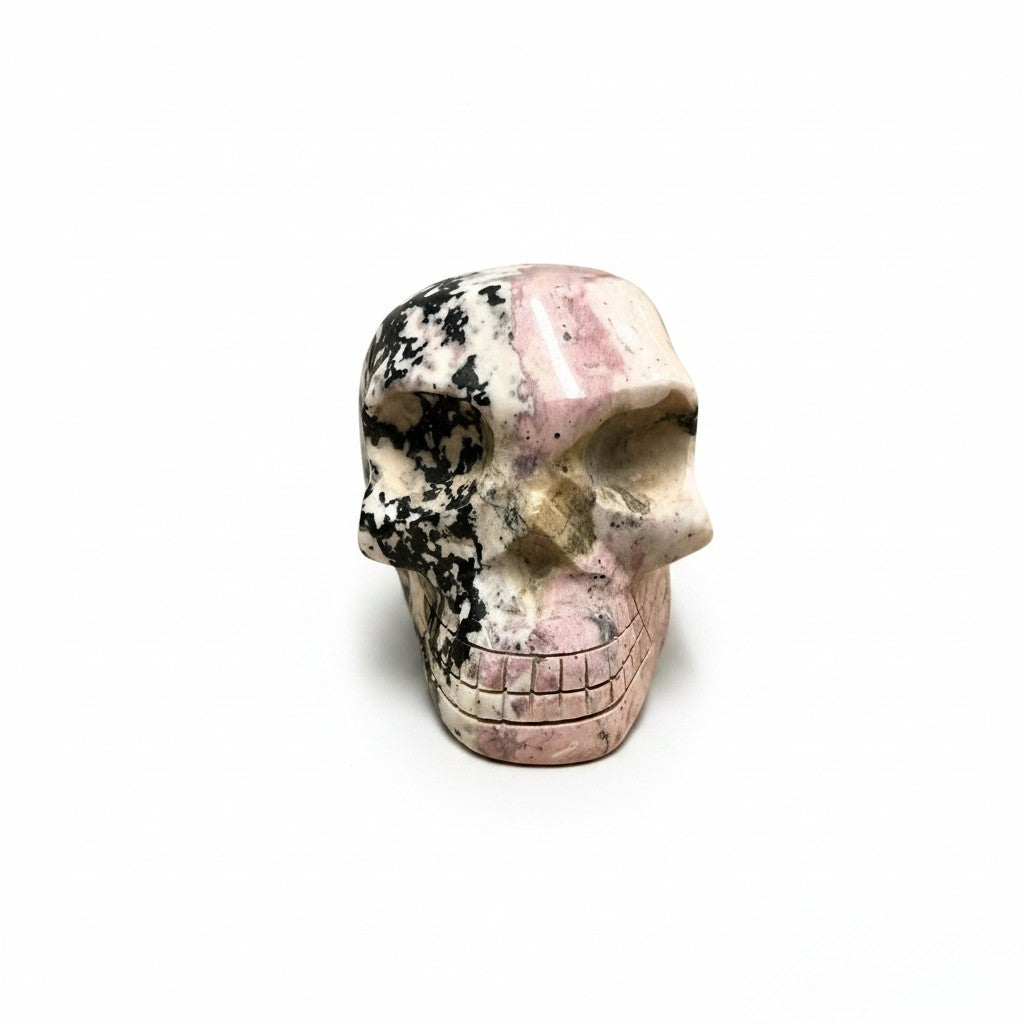 Rhodonite Human Shaped Crystal Skull
