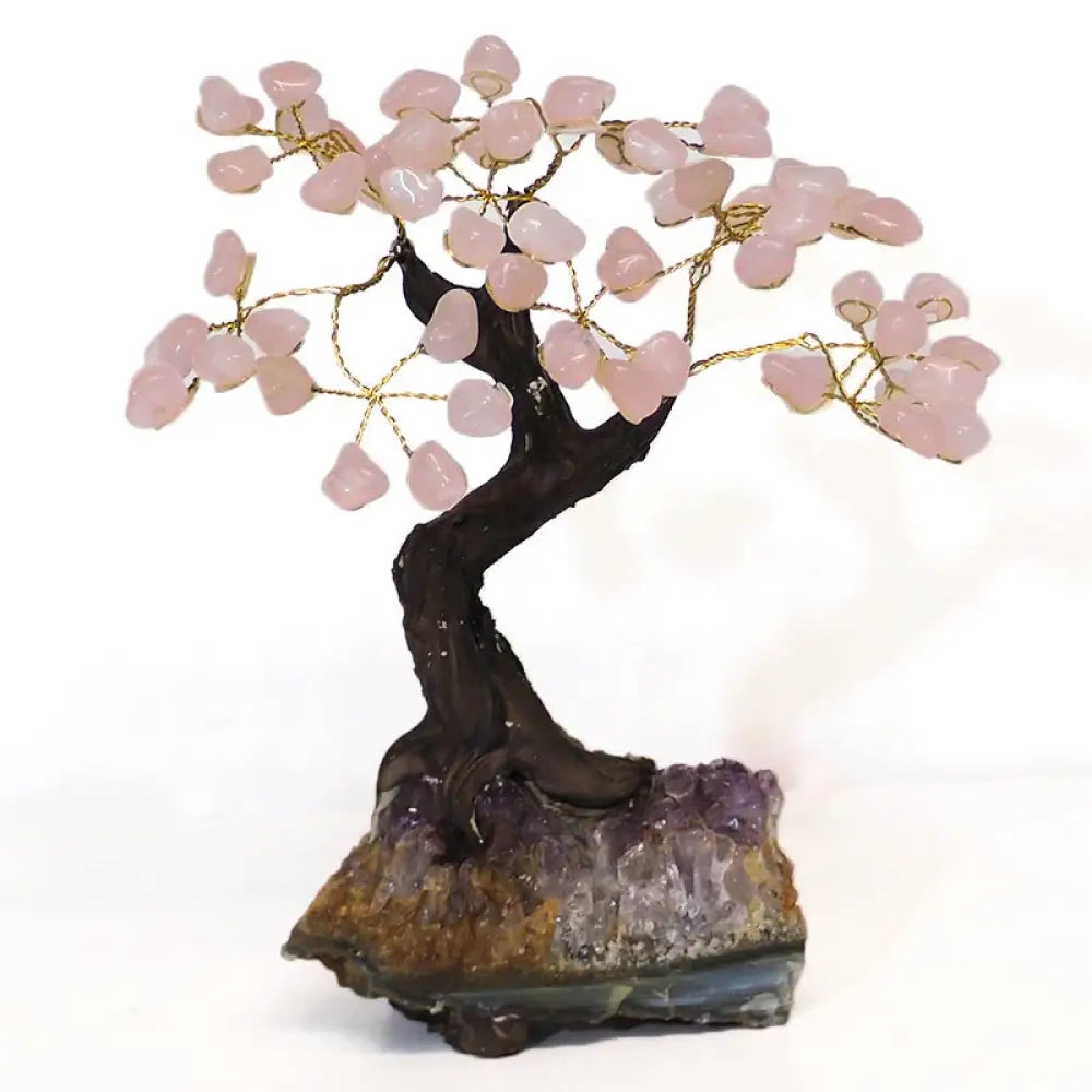 ROSE QUARTZ Bonsai Crystal Tree 20 Crystal Tree