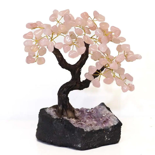 ROSE QUARTZ Bonsai Crystal Tree 25 Crystal Tree