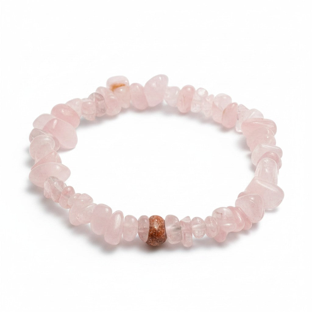 Rose Quartz Crystal Chip Bracelet