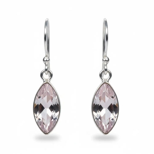 Rose Quartz Diamond Shape Earrings Earrings