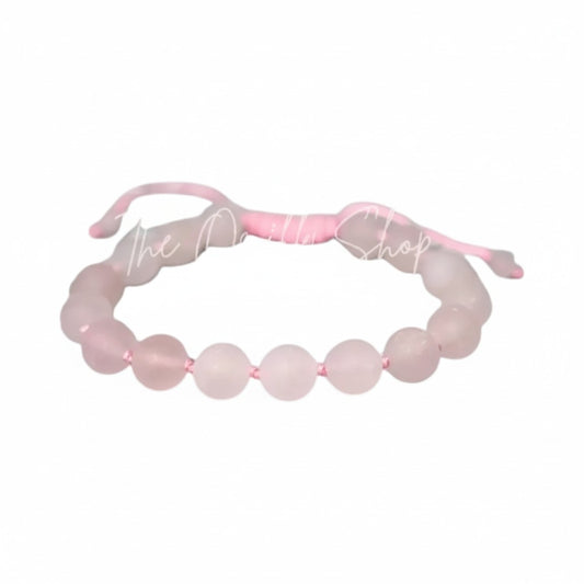 Rose Quartz Matte Bracelet-Naturals Adjustable with Gift Box