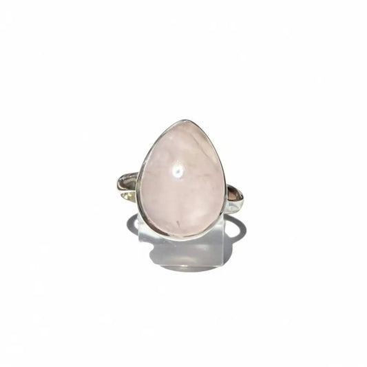 Rose Quartz Ring Adjustable in Silver Rings