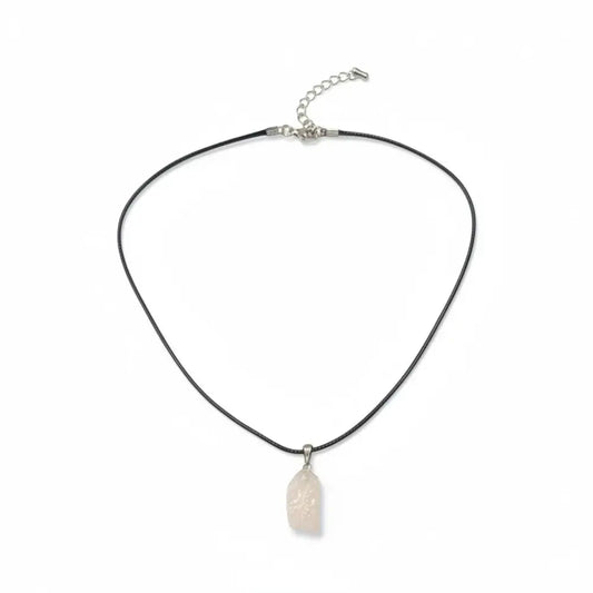 Rose Quartz Rough Pendant in Silver Pendant