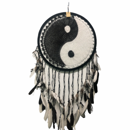 Dream Catcher Yin Yang Black White Large 100cm