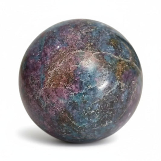 Ruby Fuchsite Sphere in Kyanite with Matrix 001