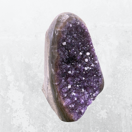Amethyst Geode Base Cut Polished Edge 011