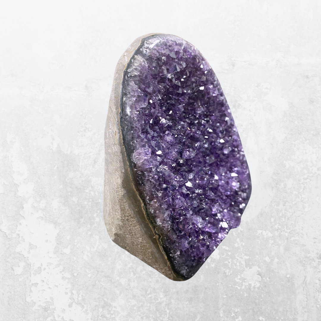 Amethyst Geode Base Cut Polished Edge 012