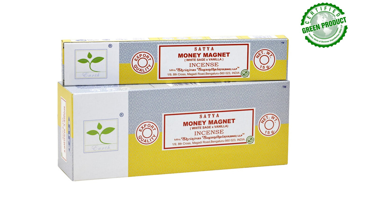 Money Magnet Satya Incense White Sage & Vanilla