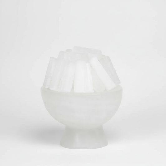 Selenite Fire Bowl Lamp with White LED Bulb